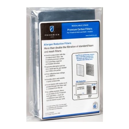 Friedrich Friedrich Replacement Carbon Filters For Kuhl, KCL, KEL & KHL Models, 3/Pack KWCFL